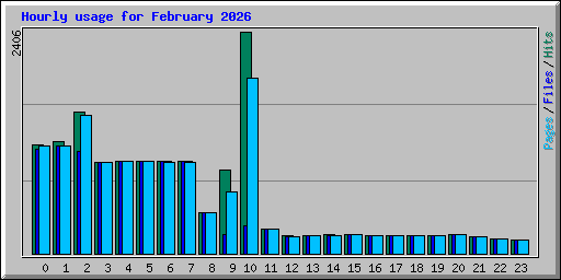 Hourly usage for February 2026